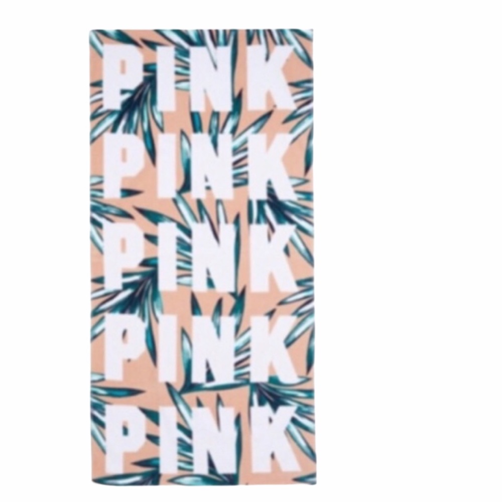 PINK VS Logo Palm Desert Beach Towel